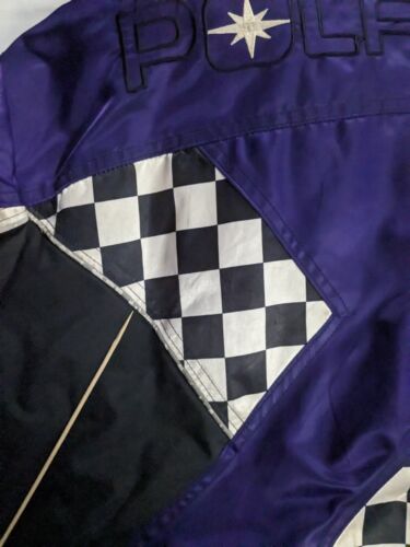 Vintage Polaris Racing Bomber Jacket Size Medium Purple Insulated