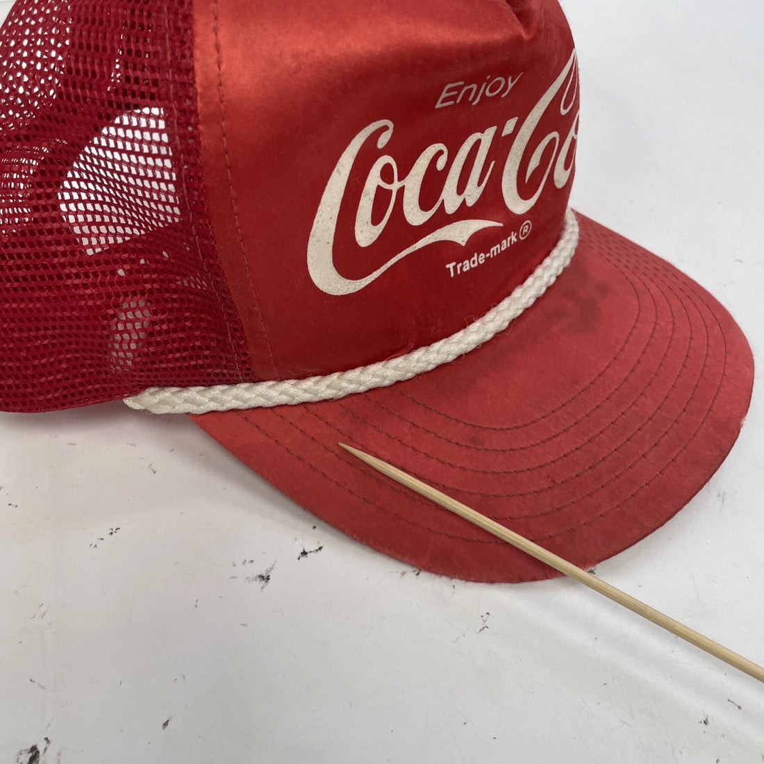 Vintage Coca-Cola Satin Trucker Snapback Hat Cap OSFA Red Coke Promo
