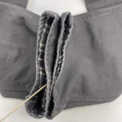 Vintage Carhartt Canvas Carpenter Work Pants Size 38 X 31 Gray Flannel Lined