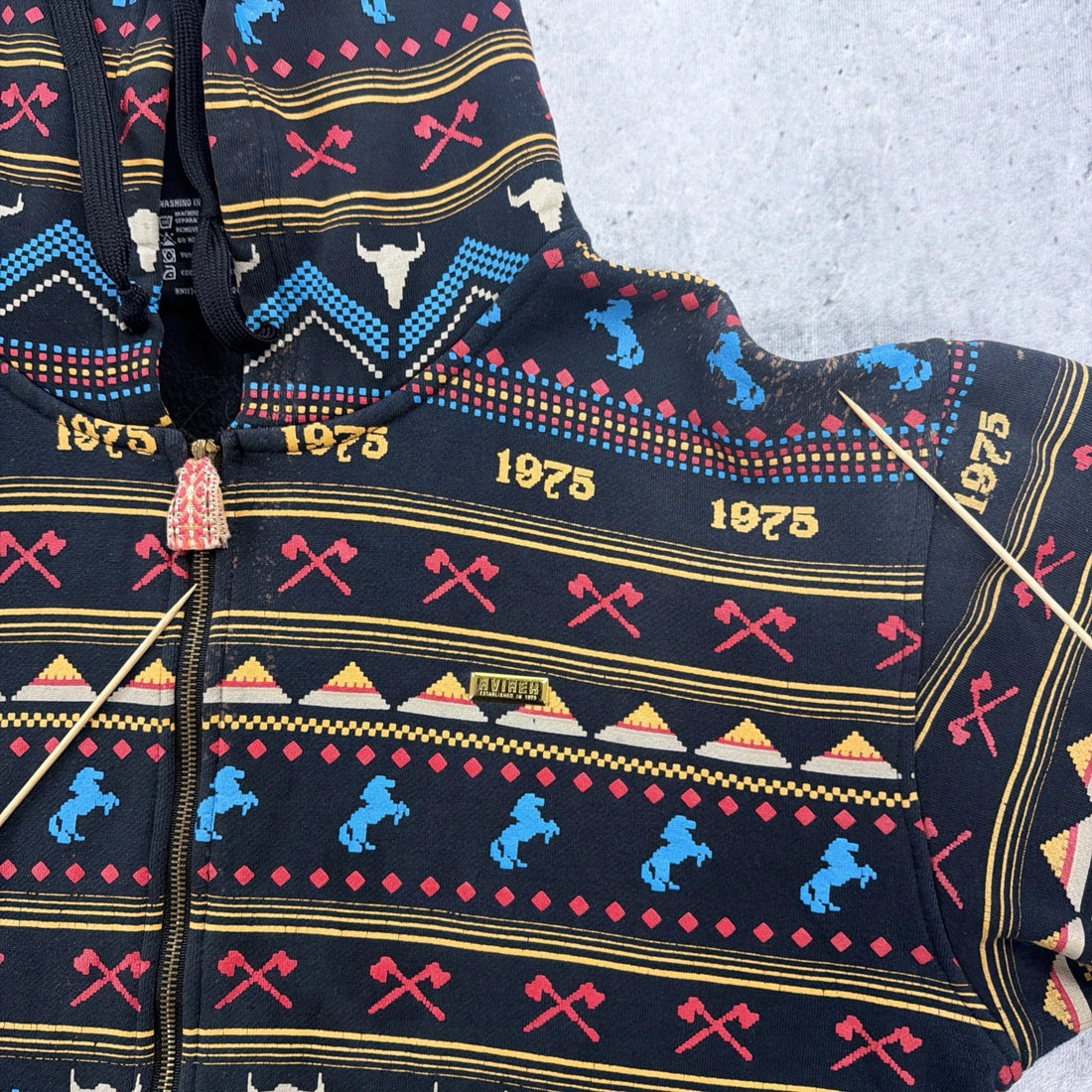 Vintage Avirex Western Aztec Sweatshirt Hoodie Size XL Y2K