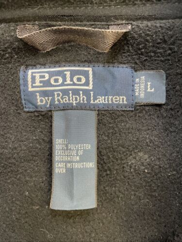 Vintage Polo Ralph Lauren Full Zip Fleece Jacket Size Large Black