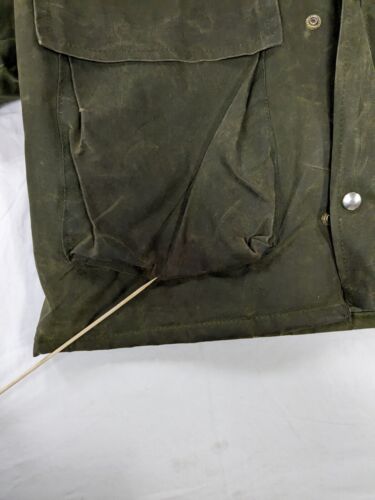 Vintage Blarney Woolen Mill Wax Coat Jacket Size Small Green Paisley Lined