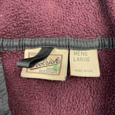 Vintage Woolrich Pullover Fleece Jacket Size Large Red