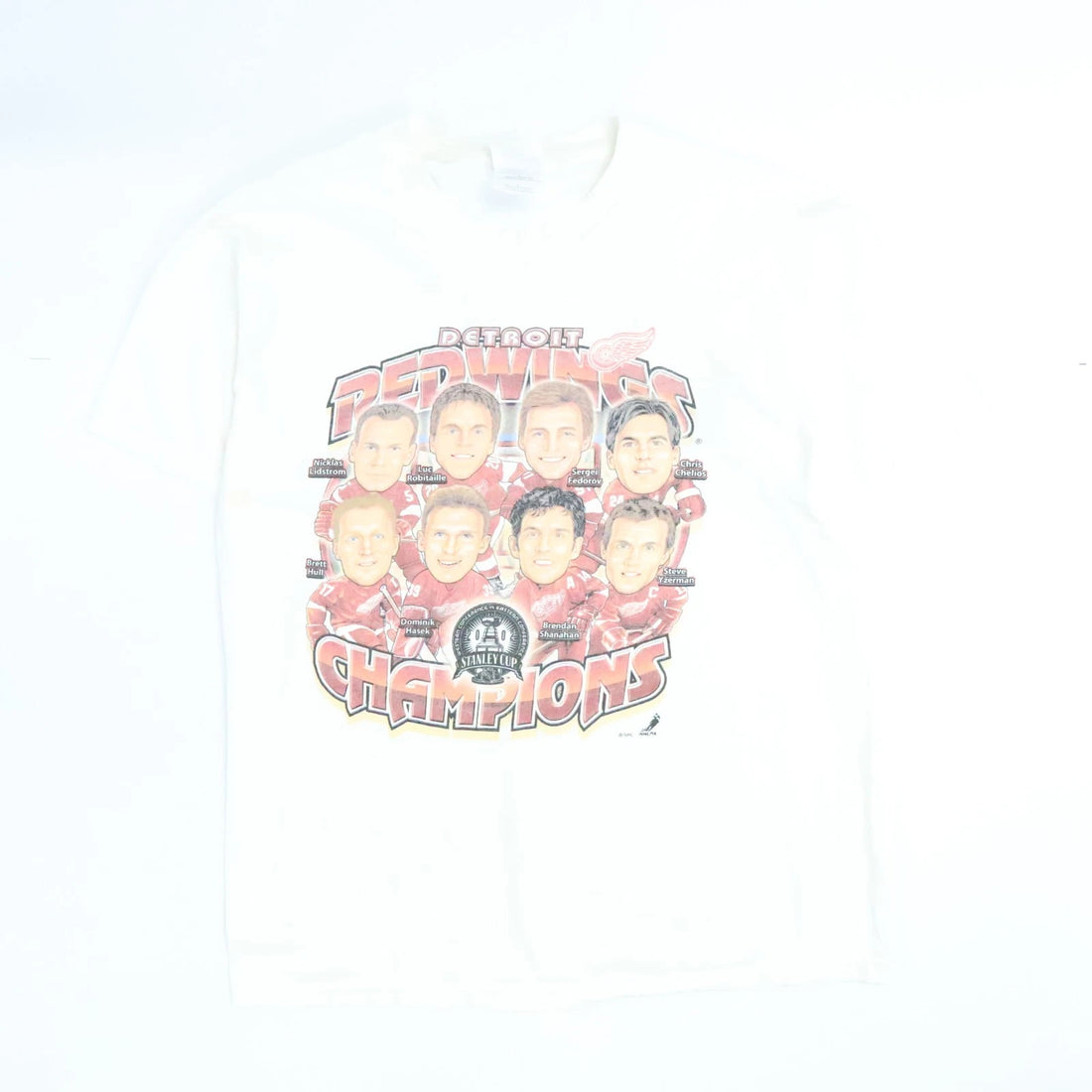 Vintage Detroit Red Wings Stanley Cup Champs Caricature T-Shirt Size Large NHL
