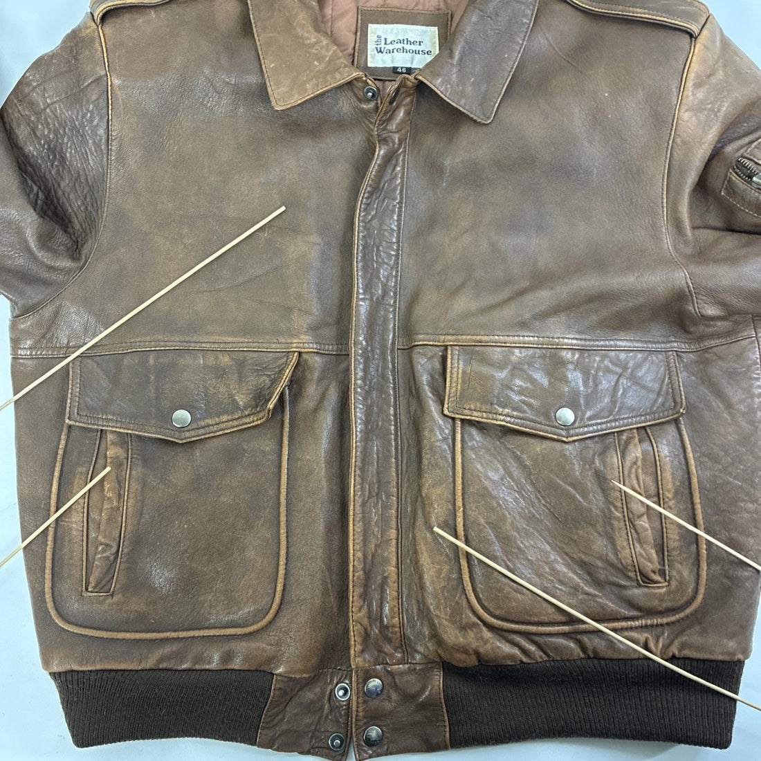 Leather Bomber Jacket Size 46 Vintage