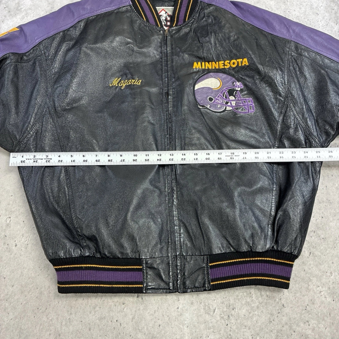 Vintage Minnesota Vikings Leather Varsity Jacket Size Large NFL