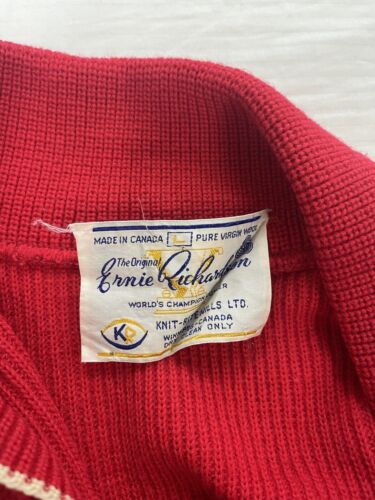 Vintage Ernie Richardson Curling Wool Knit Cardigan Sweater Size Large