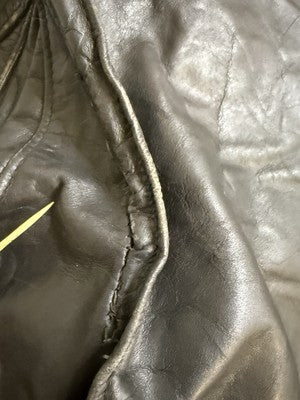 Vintage Schott NYC Leather Bomber Jacket Size 44 Black