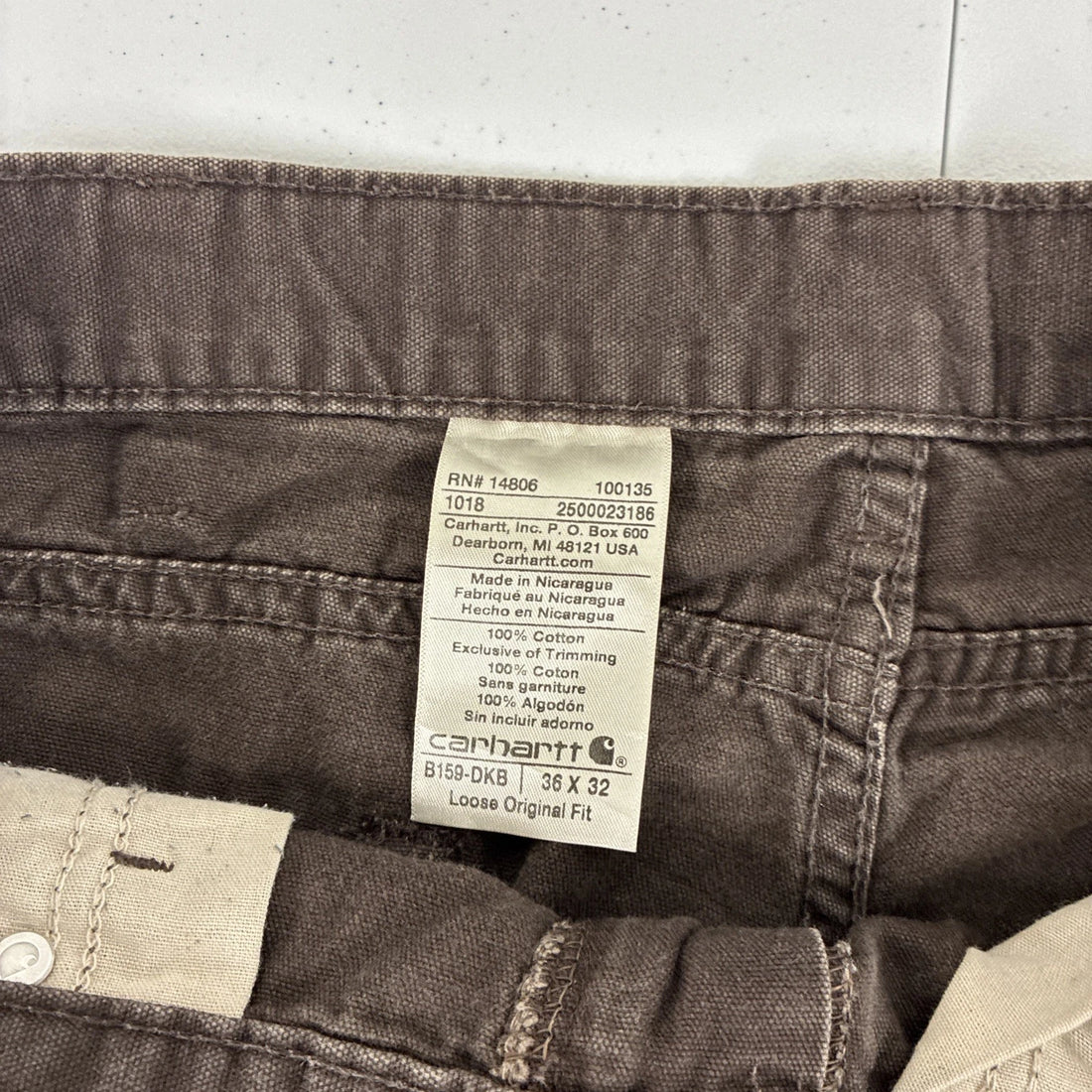 Carhartt Carpenter Work Pants Size 36 X 32 Brown