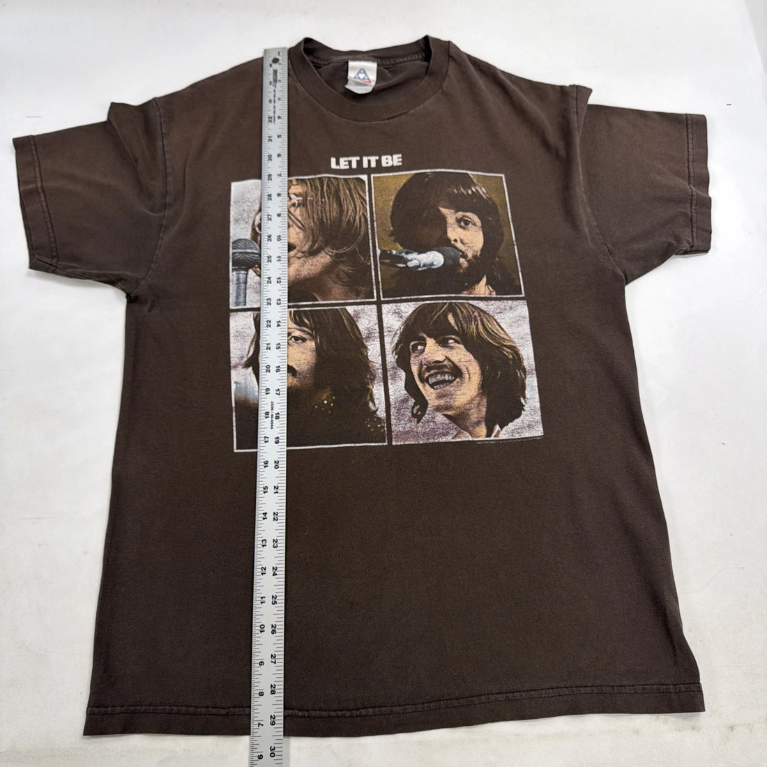 Vintage The Beatles Let It Be T-Shirt Size Large Brown