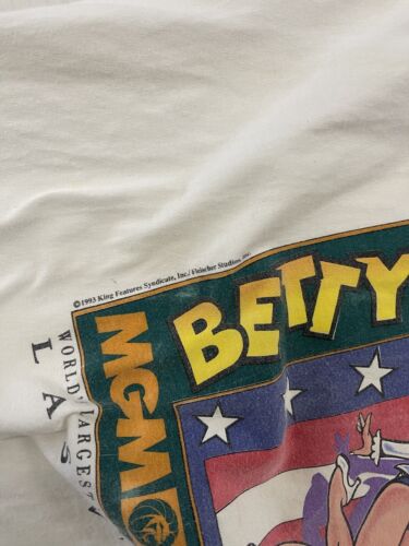 Vintage Betty Boop Las Vegas MGM Grand T-Shirt Size Large Cartoon 1993 90s