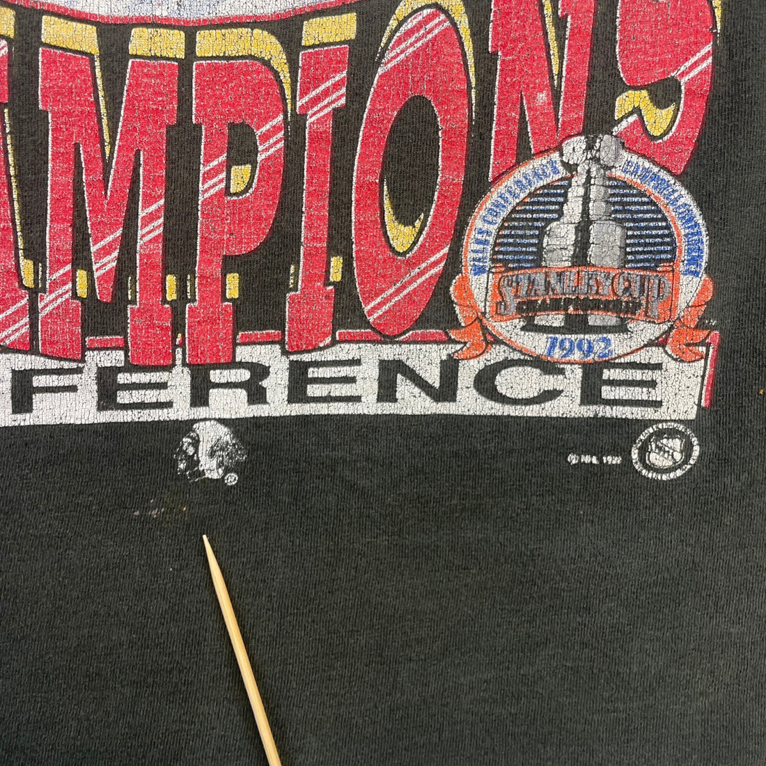 Vintage Chicago Blackhawks Conference Champions T-Shirt Size Large 1992 90s