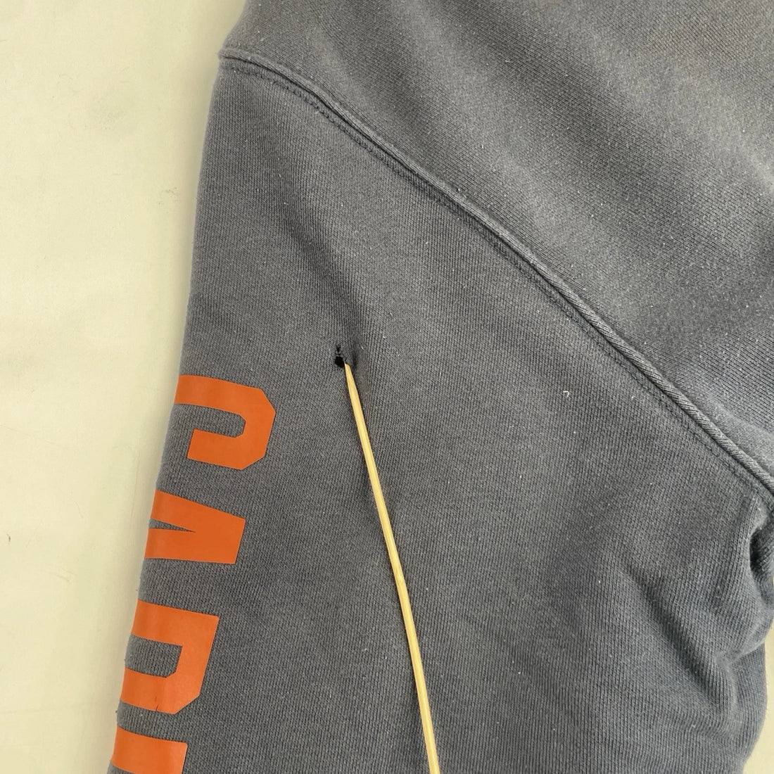 Carhartt Full Zip Sweatshirt Hoodie Size XL Blue Thermal Lined Spell Out