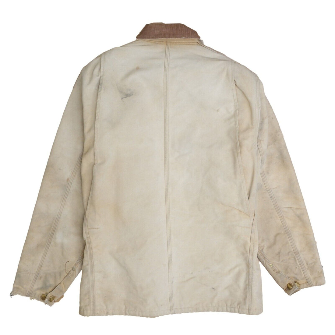 Vintage Carhartt Canvas Chore Work Jacket Size Large Khaki Blanket Lined