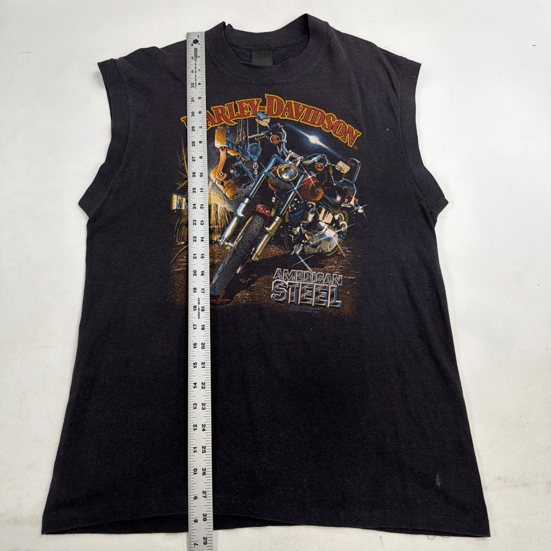 Vintage Harley Davidson Motorcycles 3D Emblem American Steel Tank Top Shirt XL