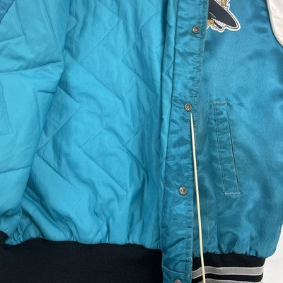 Vintage San Jose Sharks Chalk Line Satin Bomber Jacket Size Medium NHL