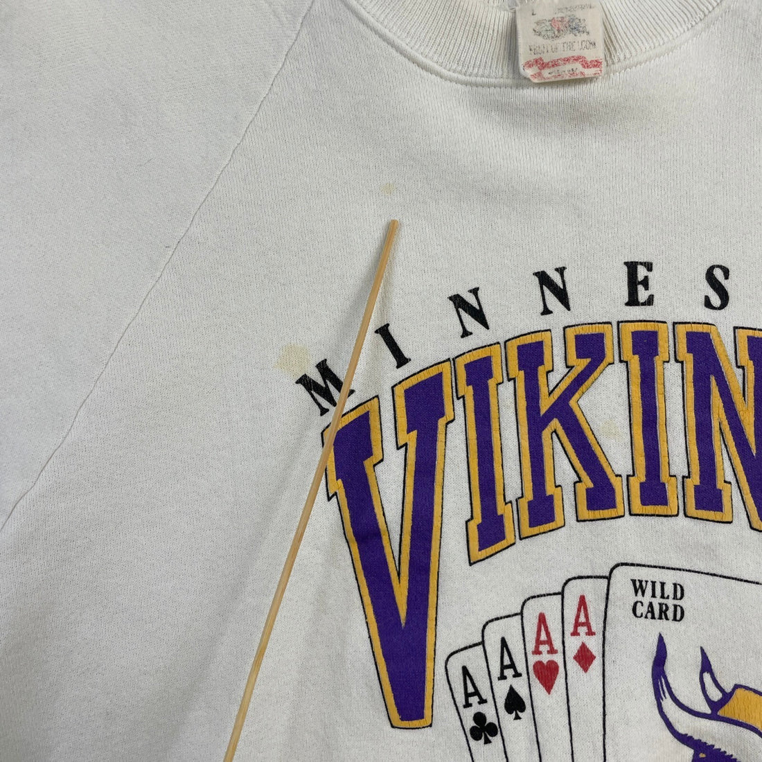 Vintage Minnesota Vikings Wild Card Sweatshirt Crewneck Size Large 1988 80s NFL