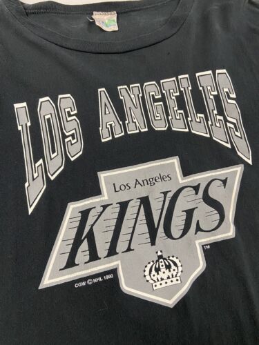 Vintage Los Angeles Kings T-Shirt Size Large Black 1990 90s NHL