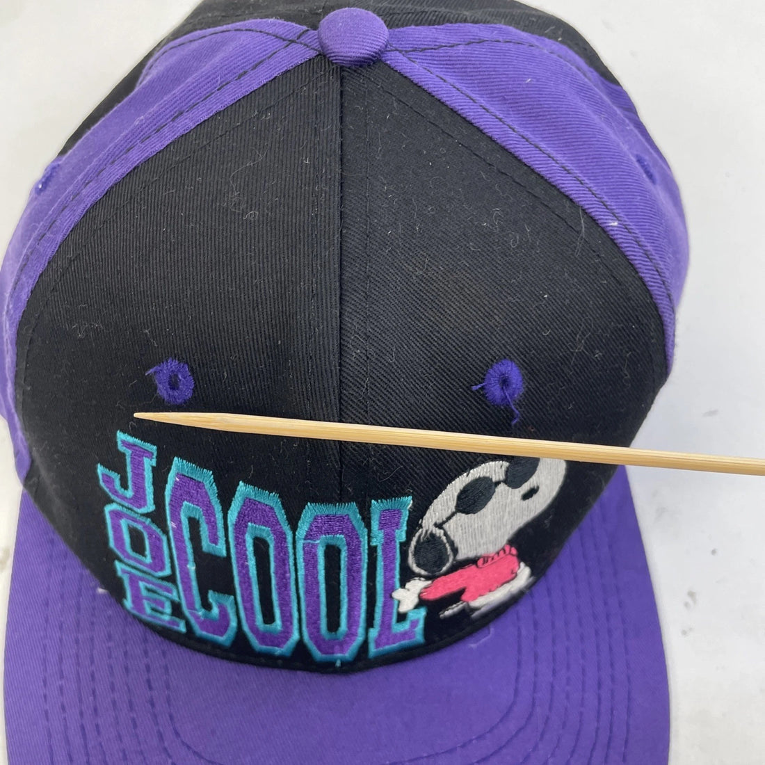 Vintage Joe Cool Peanuts Blockhead Snapback Hat Cap OSFA 90s