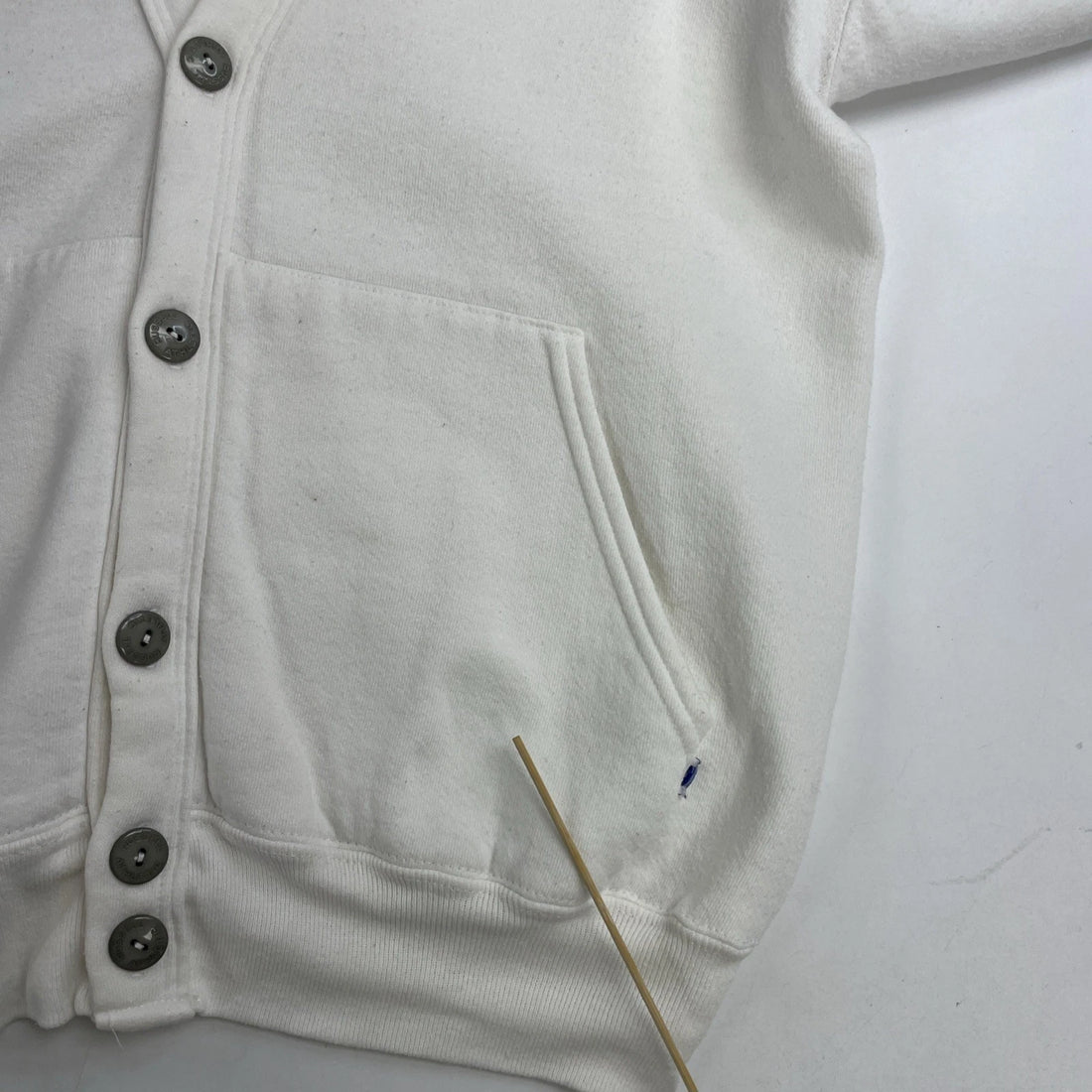 Vintage Russell Athletic Cardigan Sweatshirt Size Large White 90s