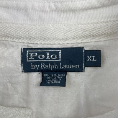 Vintage Polo Ralph Lauren Rugby Shirt Size XL White Long Sleeve Big Pony