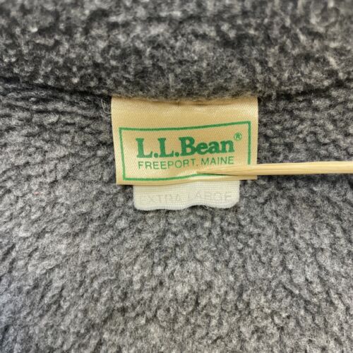 Vintage L.L. Bean Pullover Snap T Fleece Jacket Size XL Gray