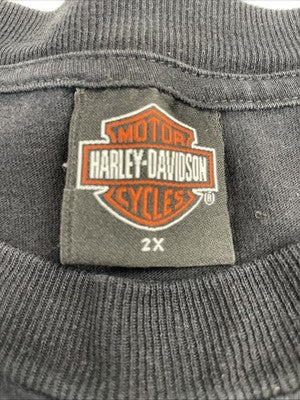 Vintage Harley Davidson Motorcycles Flame Eagle Long Sleeve T-Shirt 2XL Black