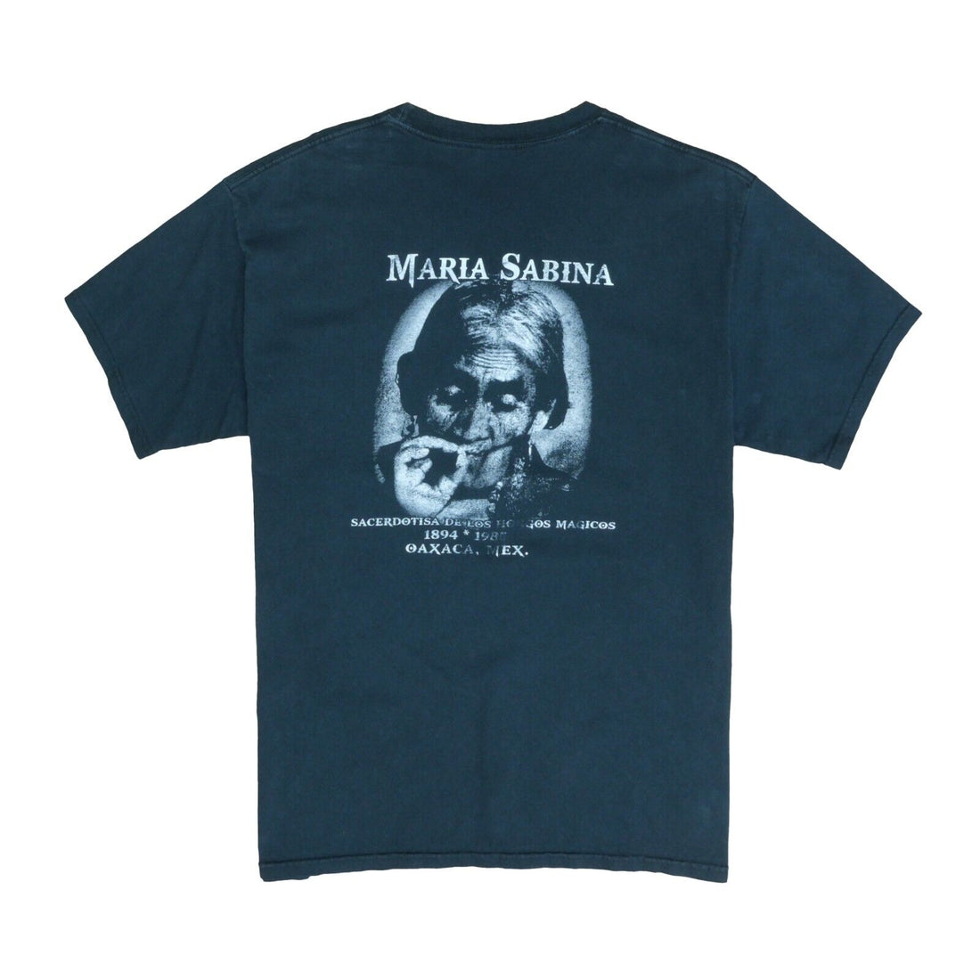 Vintage María Sabina Mexico T-Shirt Size Large Big Print 90s