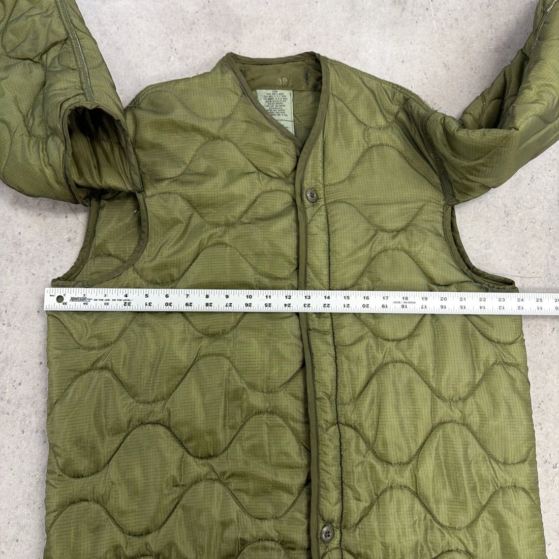 Army Military Quilted Cold Weather Coat Jacket Liner Size Medium