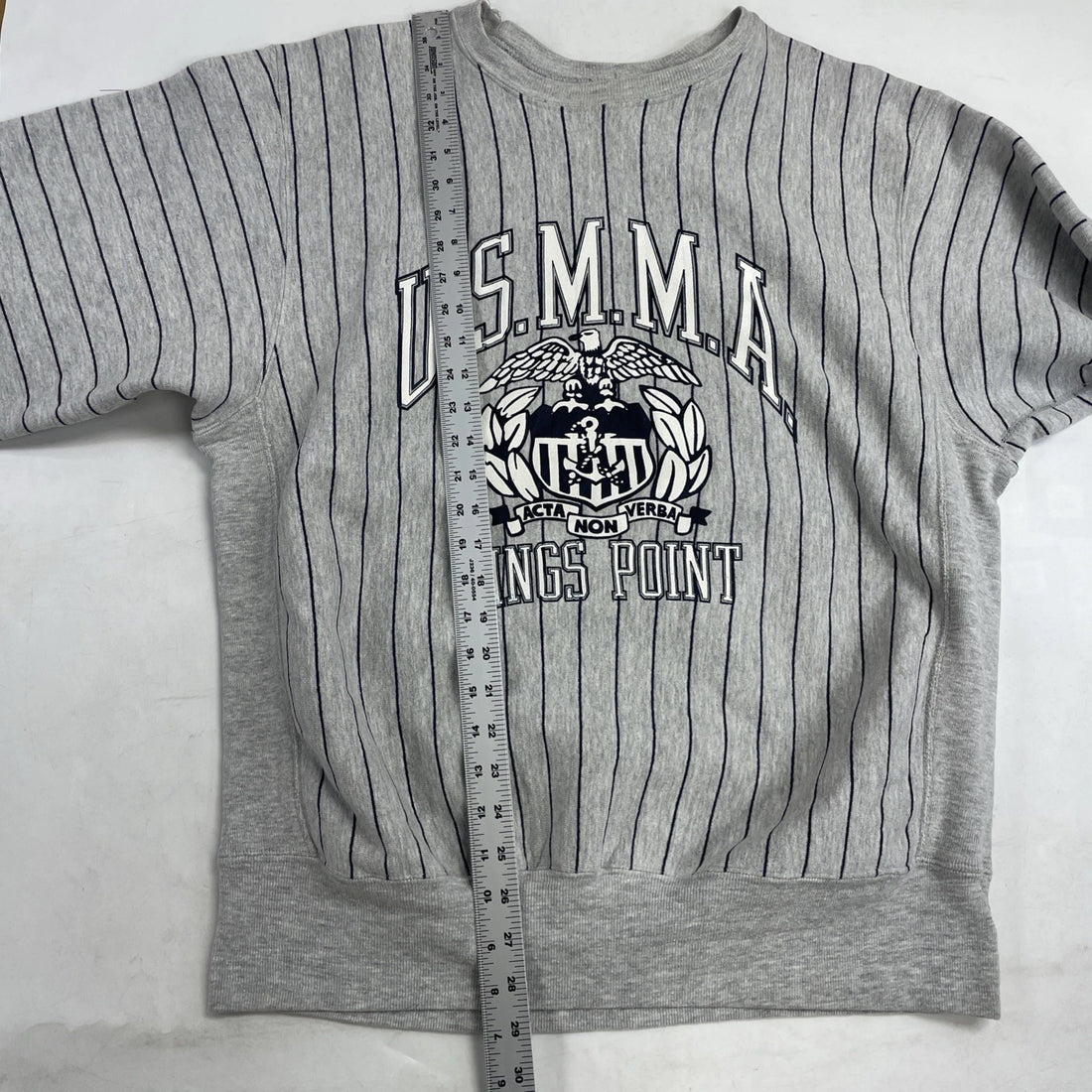 Vintage USMMA Kings Point Crewneck Sweatshirt Size XL Pinstripe 90s