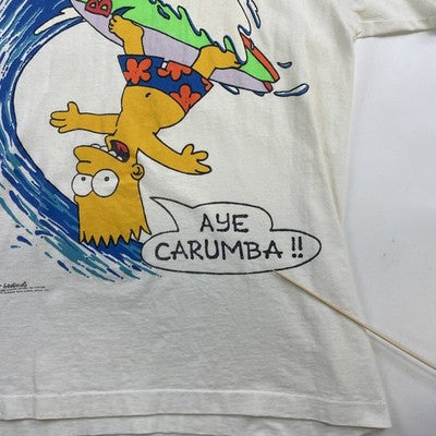 Vintage Bart Simpson Aye Carumba T-Shirt Size Medium 90s