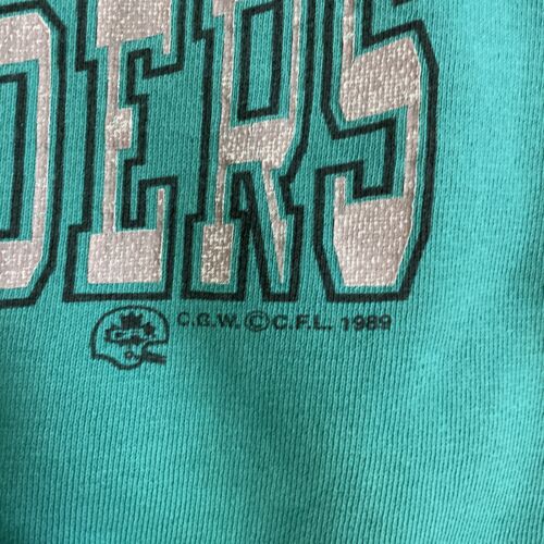 Vintage Saskatchewan Roughriders Grey Cup Champs Sweatshirt Large 1989 80s CFL