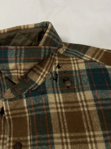 Vintage Pendleton Wool Field Button Up Shirt Size 17 Tartan Plaid