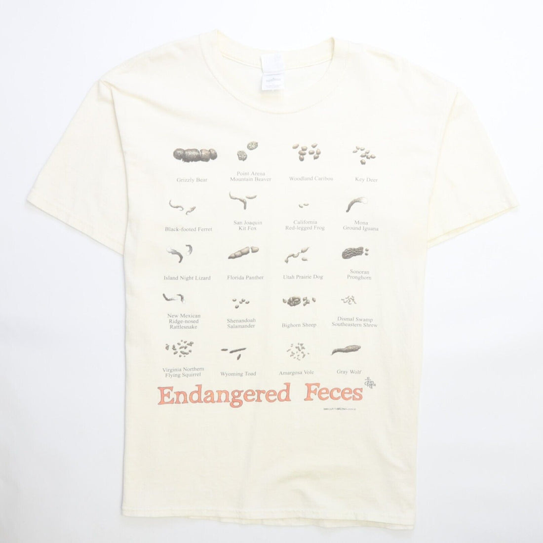 Vintage Endangered Feces T-Shirt Size Large Nature 1999 90s