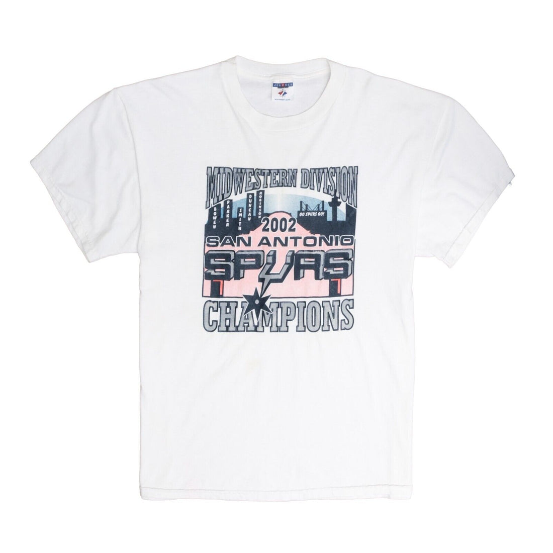 Vintage San Antonio Spurs Division Champions T-Shirt Size XL 2002 NBA