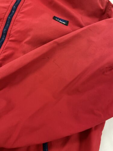 Vintage LL Bean Three Season Bomber Jacket Size XL Red Fleece Lined