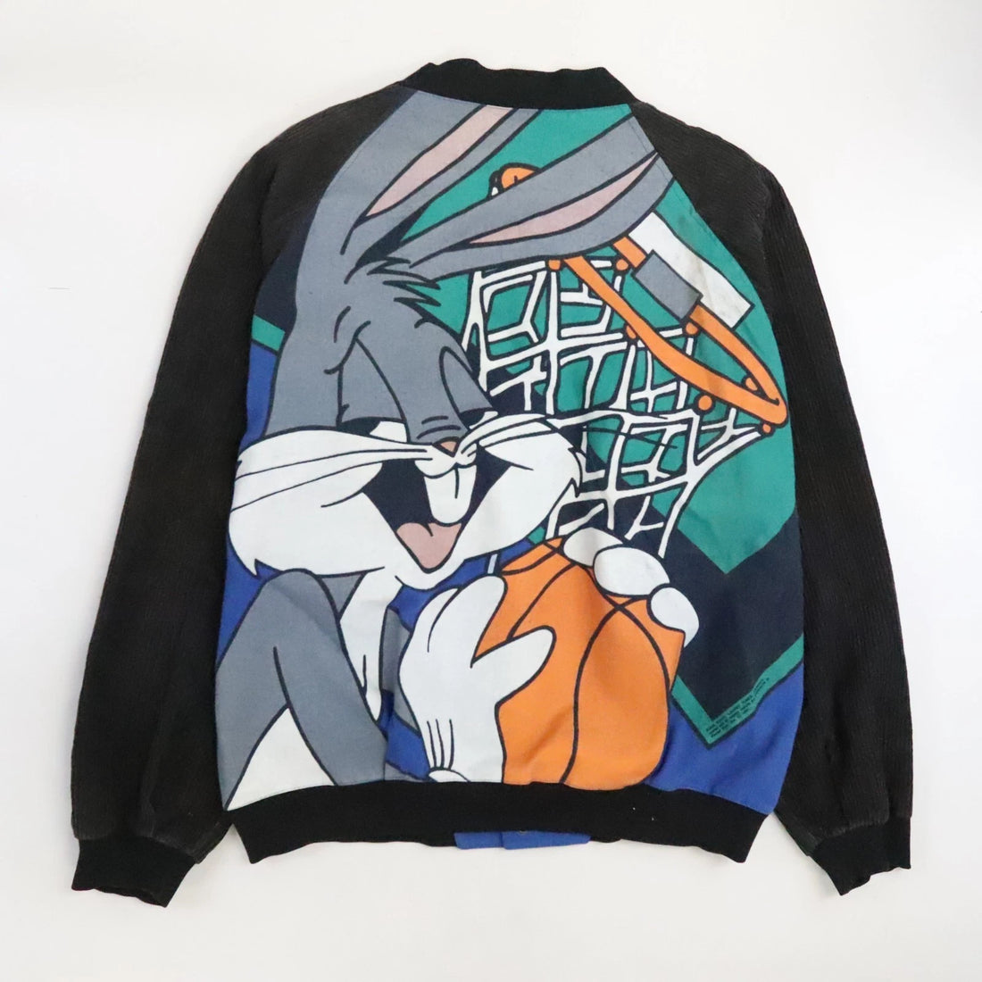 Vintage Bugs Bunny Basketball Looney Tunes Bomber Jacket Size Large 1992 90s