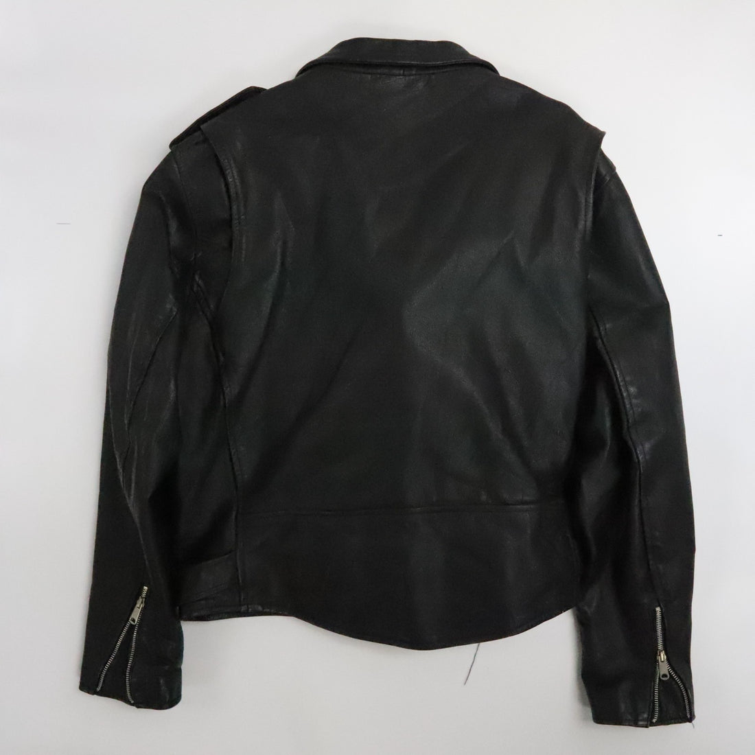 Protech Leather Classic Motorcycle Jacket Size 48 Black