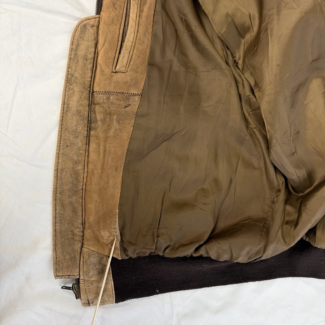 Vintage Schott NYC Leather Bomber Jacket Size Large Brown