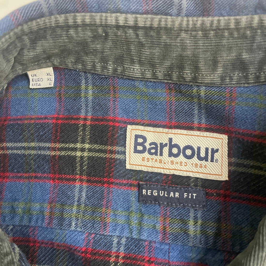 Barbour Button Up Shirt Size Large Plaid