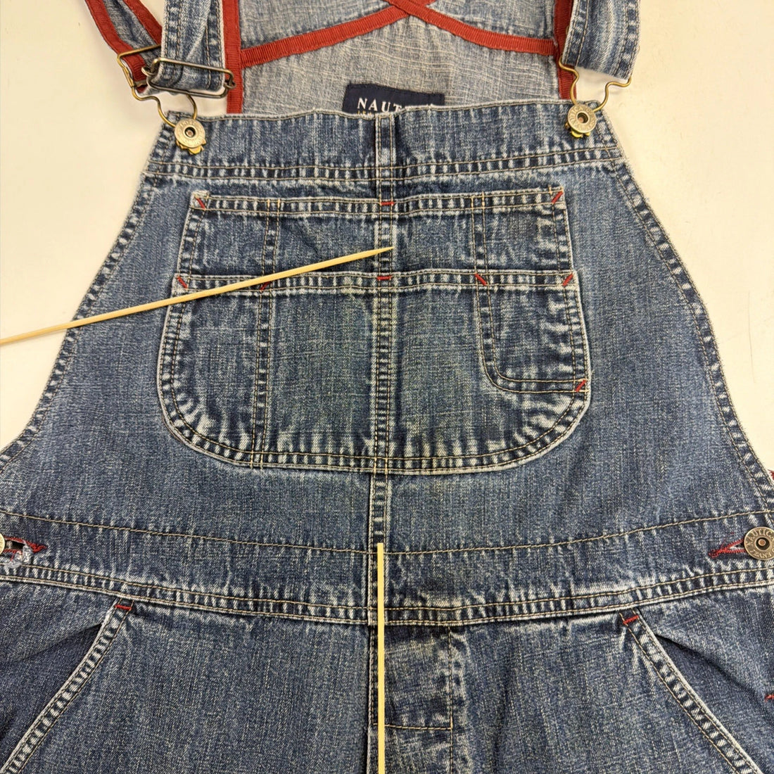 Nautica Denim Overalls Size Medium Blue