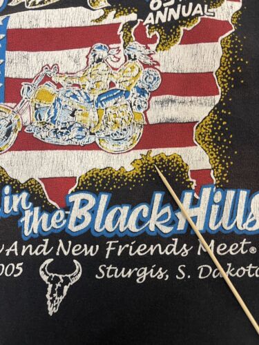 Vintage Sturgis Black Hills Rally Races USA Motorcycle T-Shirt Size XL 2005