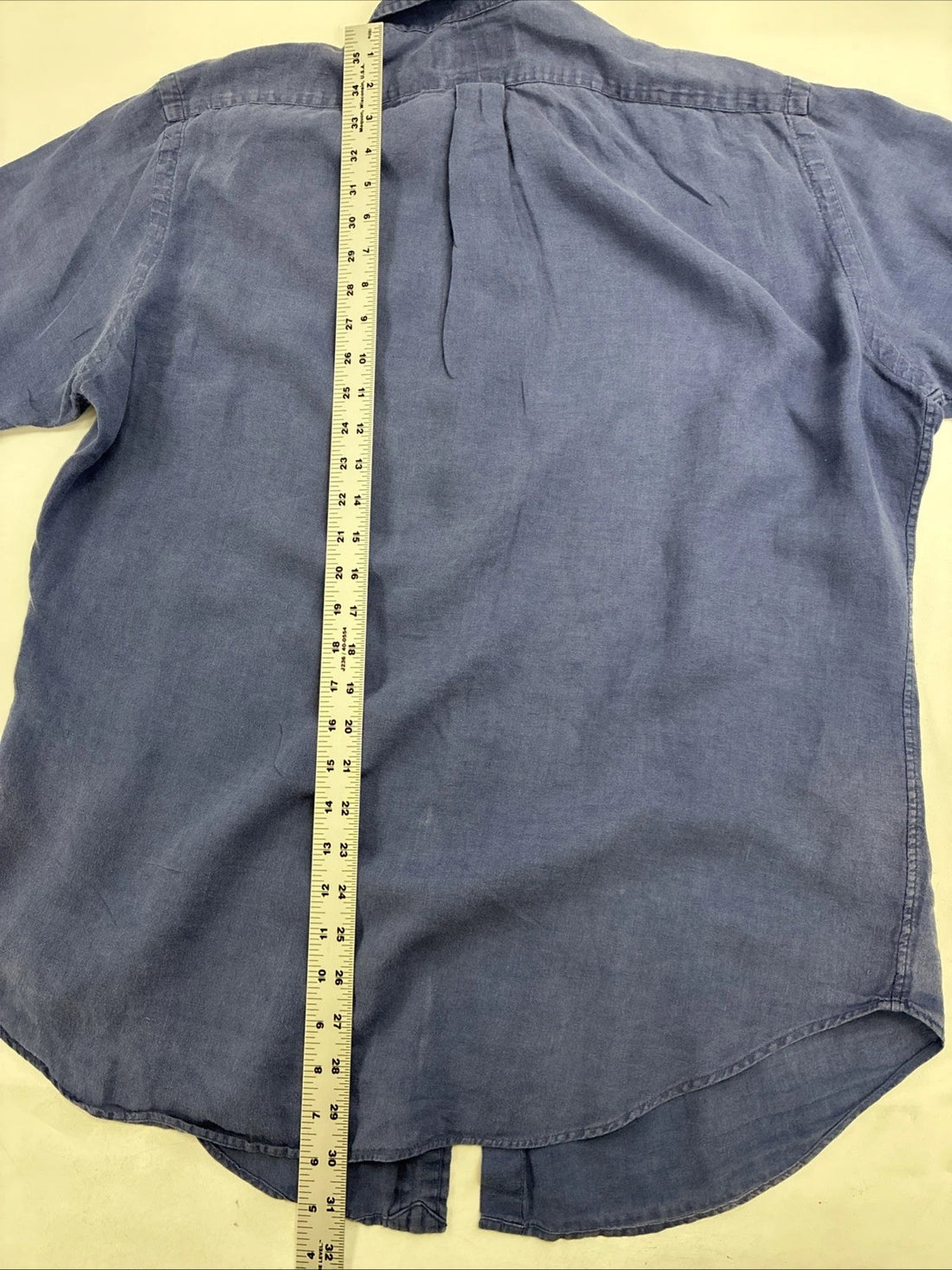 Vintage Ralph Lauren Short Sleeve Button Up Shirt Large Blue