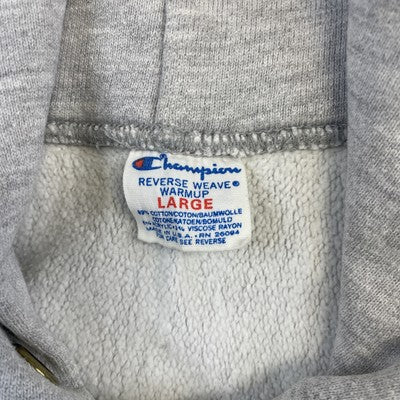 Vintage Champion Reverse Weave Blank Sweatshirt Hoodie Size Large Gray 80s