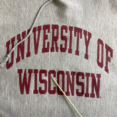 University of Wisconsin Sweatshirt Hoodie Size Medium Gray