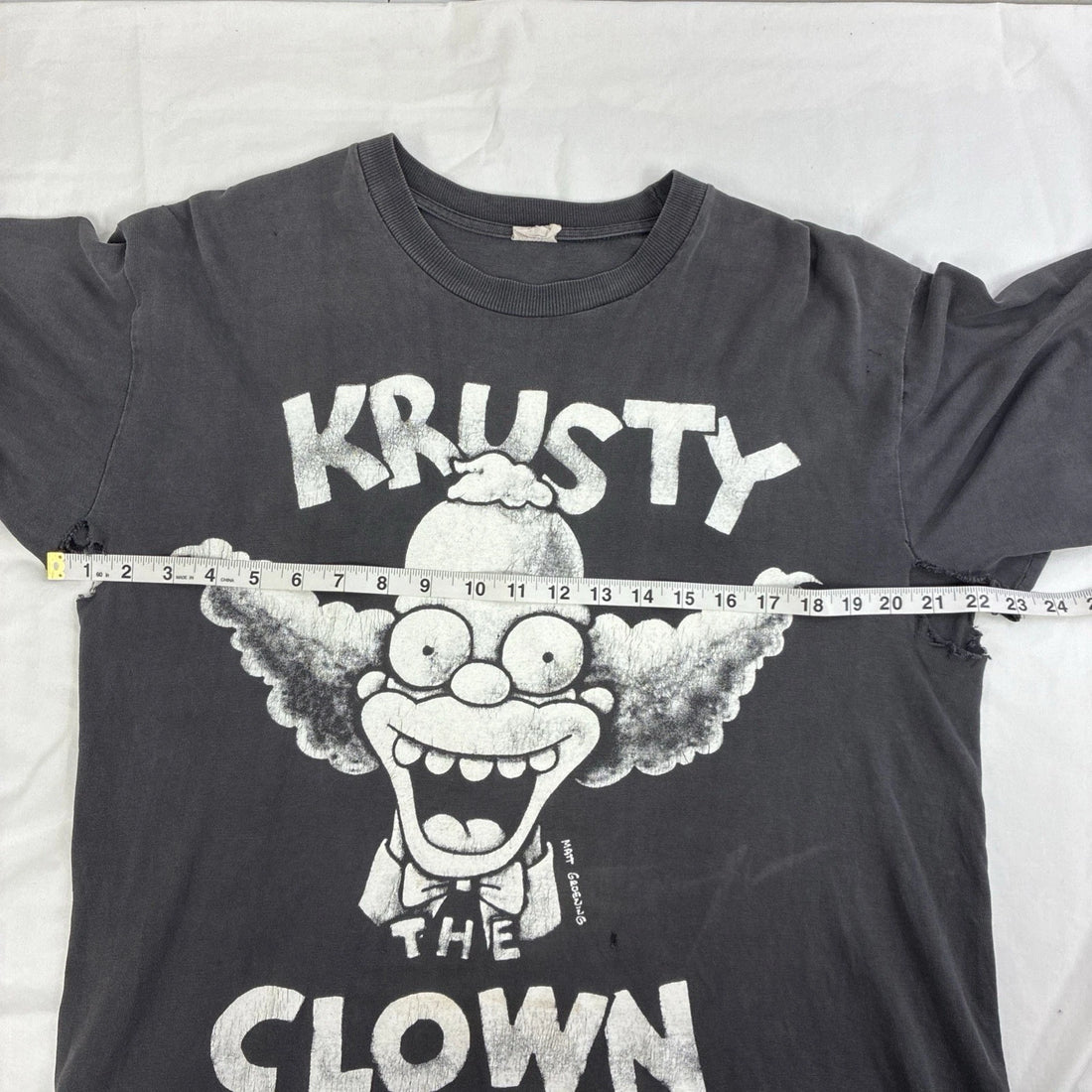 Vintage Krusty The Clown The Simpsons T-Shirt Size Large Distressed 1994 90s