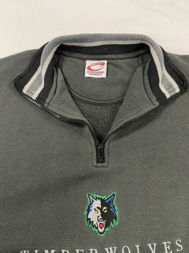 Vintage Minnesota Timberwolves 1/4 Zip Sweatshirt Size Large Gray NBA
