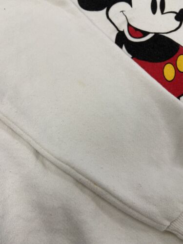 Vintage Mickey Mouse Sweatshirt Crewneck Size XL White Cartoon 80s