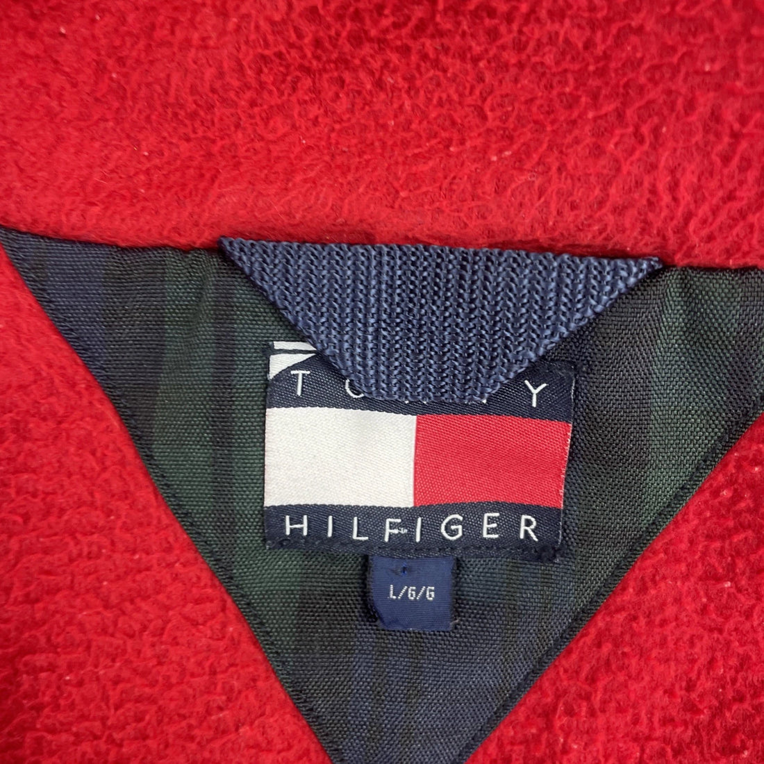Vintage Tommy Hilfiger Fleece Lined Coat Jacket Size Large Plaid