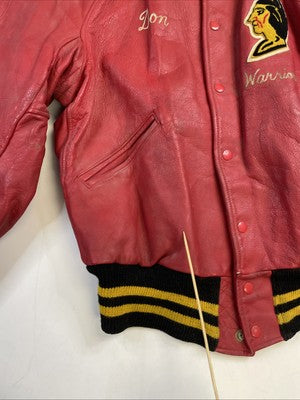 Vintage West St Paul Warriors Football Butwin Leather Varsity Jacket 46 1964 60s